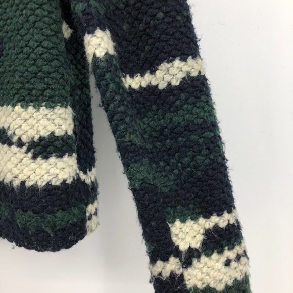 BA&SH Iris chunky waterfall knit open jacket / cardigan green blue multi - Picture 13 of 16